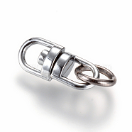 Alloy Double Ended Swivel Eye Hook, Swivel Connectors Clasp, with Iron Jump Rings, Platinum, 18x7.5x4.5mm, Hole: 4.5x5mm(PALLOY-T010-11P)