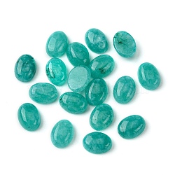 Natural White Jade Cabochons, Oval, Dyed, Turquoise Color, 8~8.5x6~6.5x2.5~3.5mm(G-A094-01B-53)