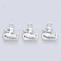 Tibetan Style Alloy Pendants, Cadmium Free & Lead Free, Duck, Antique Silver, 18.5x15.5x3.5mm, Hole: 2mm(X-TIBE-R316-035AS-RS)