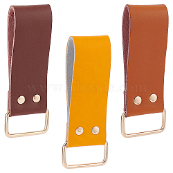 Gorgecraft 3Pcs 3 Colors Leather Belt Clips, Measuring Tape Clip, Tool Belt Tape Measure Holder, with Alloy Buckle for Tape Measure, Drills, Clipped Tools, Mixed Color, 127x38mm, 1pc/color(AJEW-GF0005-01)