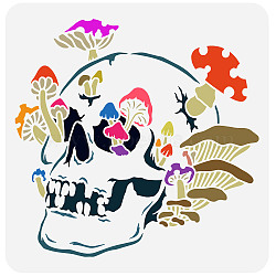PET Hollow Out Drawing Painting Stencils, for DIY Scrapbook, Photo Album, Skull Pattern, 30x30cm(DIY-WH0391-0262)