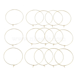 Ion Plating(IP) 316 Surgical Stainless Steel Wine Glass Charms Rings, Hoop Earring Findings, DIY Material for Basketball Wives Hoop Earrings, Real 18K Gold Plated, 20 Gauge, 50x0.8mm(STAS-L214-01G-01G)