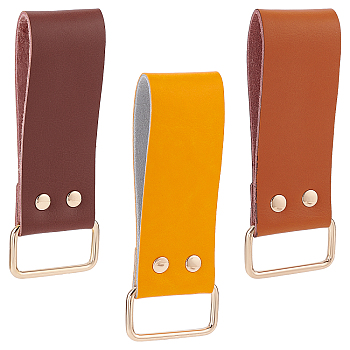 Gorgecraft 3Pcs 3 Colors Leather Belt Clips, Measuring Tape Clip, Tool Belt Tape Measure Holder, with Alloy Buckle for Tape Measure, Drills, Clipped Tools, Mixed Color, 127x38mm, 1pc/color