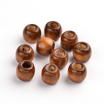 Natural Wood Beads, Dyed, Lead Free, Rondelle, Sienna, 12x11mm, Hole: 5mm, about 1800pcs/1000g