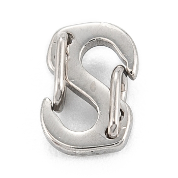 304 Stainless Steel S-Hook Clasps, Stainless Steel Color, 6.5x4x2mm, Hole: 1.6mm