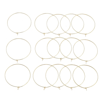 Ion Plating(IP) 316 Surgical Stainless Steel Wine Glass Charms Rings, Hoop Earring Findings, DIY Material for Basketball Wives Hoop Earrings, Real 18K Gold Plated, 20 Gauge, 50x0.8mm