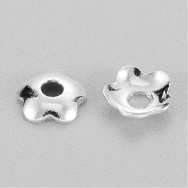 Silver Color Plated Flower Brass Spacer Bead Caps(X-KK-TB857-S)-2