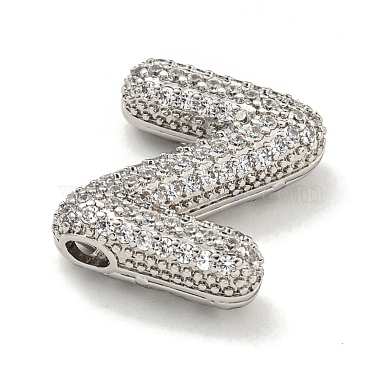 Platinum Plated Brass Micro Pave Cubic Zirconia Pendants(KK-L073-001P-Z)-2