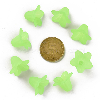 Green Frosted Transparent Acrylic Flower Beads(X-PLF018-05)-3