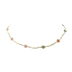 Handmade Brass Flower Link Chain Necklace for Women(NJEW-JN04266)-4