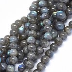 Natural Labradorite Beads Strands, Grade A, Round, 8mm, Hole: 0.8mm, about 46pcs/strand, 14.96''(38cm)(G-F602-04-8mm-01)