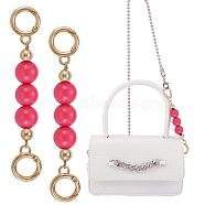 Bag Extension Chain, with ABS Plastic Beads and Light Gold Alloy Spring Gate Rings, for Bag Replacement Accessories, Fuchsia, 13.8cm(FIND-SZ0002-43A-07)