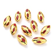 Natural Quartz Beads, with Golden Brass Findings, Dyed, Oval, Red, 27~31x12~13x12~13mm, Hole: 1mm(G-B011-10G-B)
