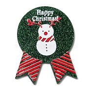 Christmas Themed Acrylic Pendants, Snowman, 47.5x37.5x2mm, Hole: 1.6mm(SACR-P022-06A-02)
