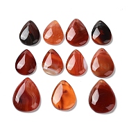 Dyed & Heated Natural Red Agate Pendants, Teardrop Charms, 27~34x19~24x5~6mm, Hole: 1.5~1.6mm(G-G065-03C)