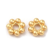 304 Stainless Steel Spacer Beads, Flower, Granulated Beads, Real 18K Gold Plated, 4x1.2mm, Hole: 1mm(X-STAS-H176-03B-G)