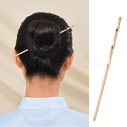 Brass Hair Sticks, Twist Bar Shape, Updo Hair Pins Clips, Vintage Decorative for Hair Diy Accessory, Light Gold, 160x4.5mm(OHAR-C004-02KCG)