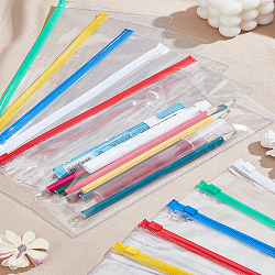 10Pcs 5 Colors Transparent Waterproofing PVC File Pockets, Document Storage Bag, Rectangle, Mixed Color, 120x230x2mm, 2pcs/color(AJEW-LP0006-66)