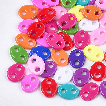 Plastic Links connectors, Oval, Mixed Color, 27.5x21x5mm, Hole: 6mm, about 295pcs/500g