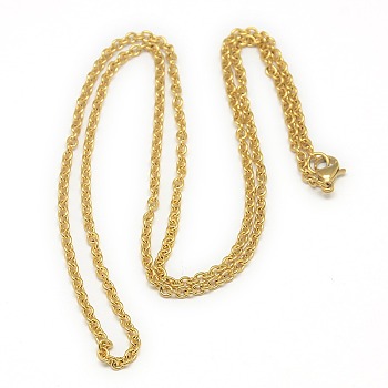 Trendy Unisex 304 Stainless Steel Cable Chain Necklaces, with Lobster Claw Clasps, Golden, 19.5~20.5 inch(50~52cm)