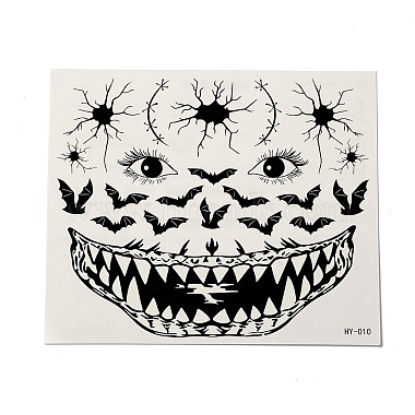 12 pcs 12 style lumineux halloween horreur tatouages temporaires amovibles papier visage autocollants(AJEW-G048-07)-3