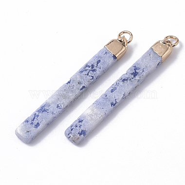 Top Golden Plated Natural Sodalite Pendants(G-S359-028F)-2
