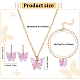 Plastic Butterfly Pendant Necklace & Bracelet & Dangle Leverback Earrings(SJEW-AN0001-33)-2