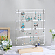 1 Set 5-Tier Rectangle Iron Jewelry Dangle Earring Organizer Holder with Wooden Base(EDIS-SC0001-07B)-4