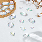 60Pcs 3 Styles Sew on Rhinestone, Transparent Acrylic Rhinestone, Two Holes, Garment Accessories, AB Color Plated, Faceted, Oval, Clear AB, 10~25x8~18x3.5~6mm, Hole: 0.8~1mm, 20pcs/style(GACR-LP0001-02)