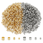 2400Pcs 8 Styles Column Brass Beads, Long-Lasting Plated, Platinum & Golden, 1.5~3x1.5~3mm, hole: 1.2~2.5mm, 300pcs/style(KK-UN0003-74)