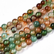 Natural Peacock Agate Beads Strands, Dyed, Round, 4mm, Hole: 0.5mm, about 91~95pcs/strand, 14.57 inch~15.35 inch(37~39cm)(G-S359-234)