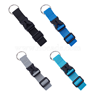 Elite 4Pcs 4 Style Nylon Adjustable Add-A-Bag Luggage Strap & Polyester Luggage Straps, with Plastic Side Release Buckle & Iron Ring, Mixed Color, 155~295x31.5~33mm, 1pc/style(FIND-PH0007-06)