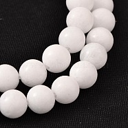 Natural White Jade Round Bead Strands, 6mm, Hole: 1mm, about 64pcs/strand, 15.4 inch(G-O113-01-6mm)