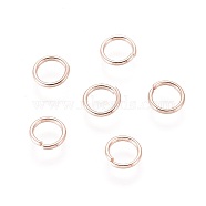 304 Stainless Steel Open Jump Rings, Rose Gold, 21 Gauge, 5x0.7mm, Inner Diameter: 4mm(STAS-O098-01RG-09)