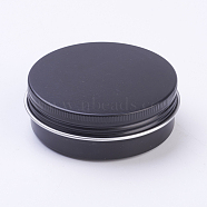 Round Aluminium Tin Cans, Aluminium Jar, Storage Containers for Cosmetic, Candles, Candies, with Screw Top Lid, Gunmetal, 7.1x2.6cm, Capacity: 60ml(CON-WH0010-02B-60ml)
