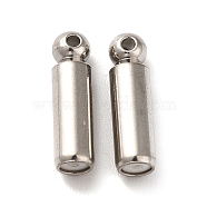 202 Stainless Steel Brooch Pin Backs, Locking Pin Keeper Clasp, Column Shape, for Brooch Findings, Stainless Steel Color, 14x4mm, Hole: 1.2mm and 0.8mm(STAS-E192-12P)