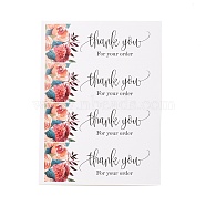 Rectangle with Word Thank You Paper Stickers, Self Adhesive Sticker Labels, for Envelopes, Bubble Mailers and Bags, White, 8.4x11.5x0.01cm, 100pcs(DIY-B041-15A)