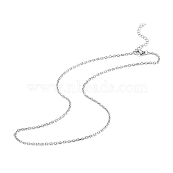 304 Stainless Steel Cable Chain Necklace for Men Women, Stainless Steel Color, 17.83 inch(45.3cm)(STAS-B039-05P)