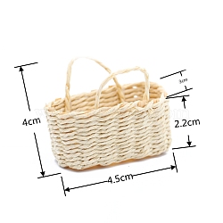 Mini Rattan Bamboo Baskets, DIY Craft and Dollhouse Photography Props Decorations, Light Yellow, 45x40x22mm(PW-WG95516-01)