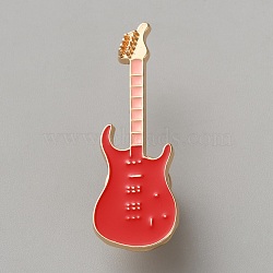 Musical Theme Enamel Pins, Alloy Lapel Pin Backs  for Backpack Clothes, Guitar, 41x14mm(JEWB-Q047-01A-KCG)