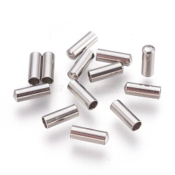 201 Stainless Steel Cord End Caps, Stainless Steel Color, 7.5x2.5mm, Hole: 2mm(STAS-P207-05P-B)