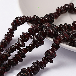 Natural Garnet Beads Strands, Chips, 5~8mm, Hole: 0.5~0.8mm, 32 inch(F065)
