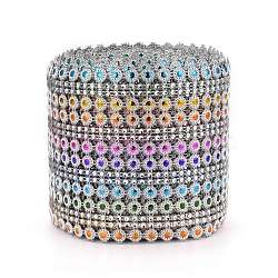 16 Rows Plastic Diamond Mesh Wrap Roll, Rhinestone Crystal Ribbon, Cake Wedding Decoration, Colorful, 118x1.5mm(DIY-L049-03)