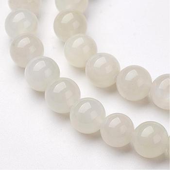 Natural White Moonstone Bead Strands, Dyed, Round, 8mm, Hole: 1mm, about 48pcs/strand, 15.5 inch