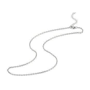304 Stainless Steel Cable Chain Necklace for Men Women, Stainless Steel Color, 17.83 inch(45.3cm)