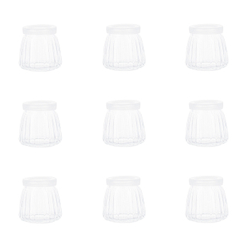BENECREAT Glass Jar Bead Containers, with Plastic Stopper, Clear, 6.85x6.8cm, capacity: 100ml(3.38 fl. oz), 10pcs/box