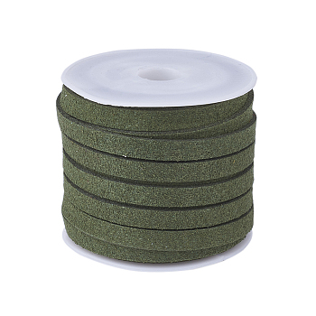 Faux Suede Cord, Faux Suede Lace, Olive, 5x1.5mm, about 5.46 yards(5m)/roll