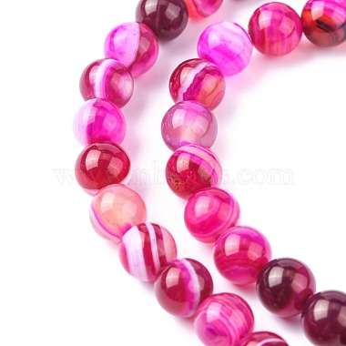 Natural Striped Agate/Banded Agate Bead Strands(X-G-K166-13-8mm-03)-2