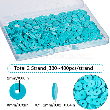 Flat Round Eco-Friendly Handmade Polymer Clay Beads(CLAY-SC0001-58B-01)-2