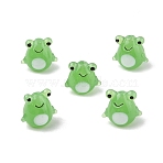 5Pcs Handmade Lampwork Beads, Frog, Green, 14~16x14~16mm, Hole: 2mm(LAMP-YW0001-37)